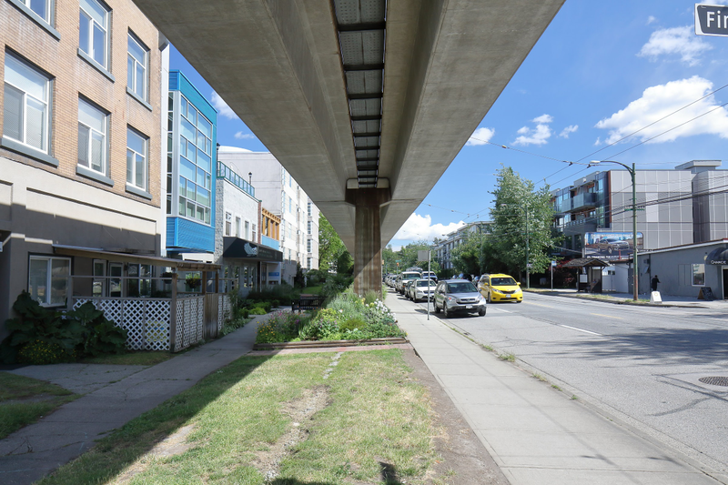 Beneath the Expo Line Skytrain tracks